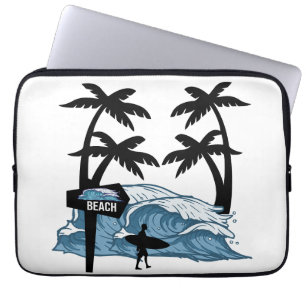 Funny strand golf laptop sleeve