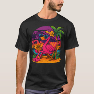 Funny strand palm zomer zonsondergang vakantie t-shirt