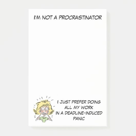 Funny Stress Woman Procrastinator Post-it® Notes (Voorkant)