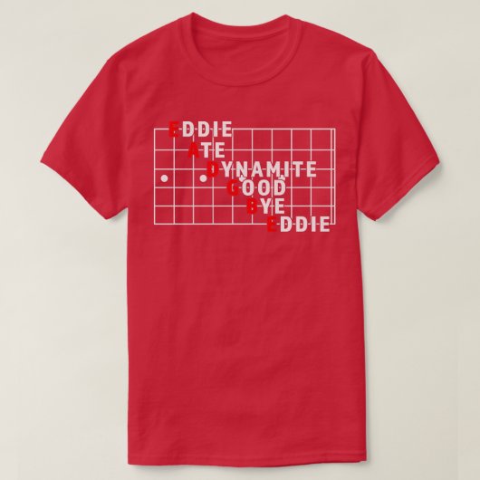 Funny String Name Eddie Ate Dynamite Good Dag Eddi T-shirt (Design voorkant)