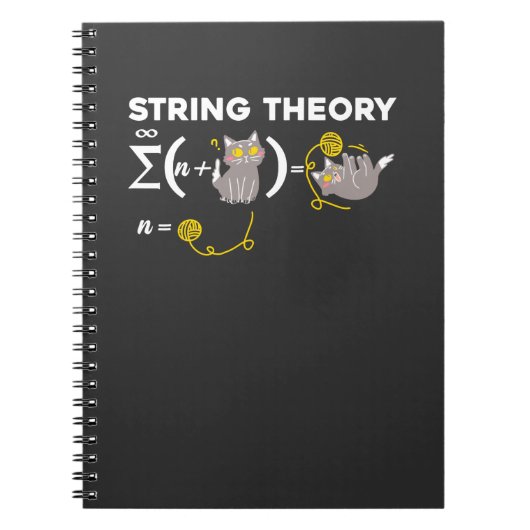 Funny String Theory Humor Physics Cat Lover Girl Notitieboek (Voorkant)
