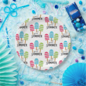 Funny Striped Popsicles Papieren Bordje (Feest)