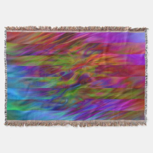 Funny Stripes Pattern - gekleurde golven + uw idee Deken (Voorkant)