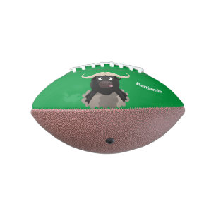 Funny stromend water buffalo cartoon american football