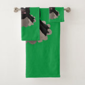 Funny stromend water buffalo cartoon bad handdoek (Insitu)