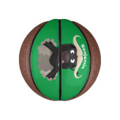 Funny stromend water buffalo cartoon basketbal (Verticaal)