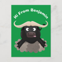 Funny stromend water buffalo cartoon