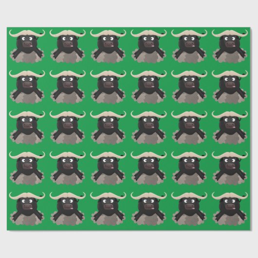 Funny stromend water buffalo cartoon cadeaupapier (Vlak)