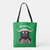 Funny stromend water buffalo cartoon draagtas (Achterkant)
