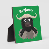 Funny stromend water buffalo cartoon fotoplaat (Voorkant)