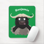 Funny stromend water buffalo cartoon muismat (Met muis)