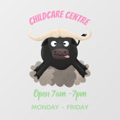 Funny stromend water buffalo cartoon raamsticker (Vel)