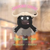 Funny stromend water buffalo cartoon raamsticker (Vel 2)