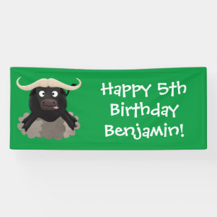 Funny stromend water buffalo cartoon spandoek