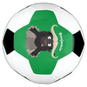 Funny stromend water buffalo cartoon voetbal (Gedraaid)