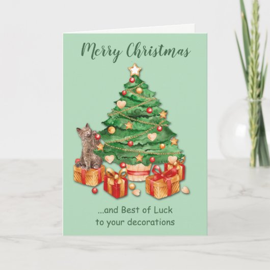 Funny Struggle is echt kat kerst Feestdagen Kaart (Voorkant)