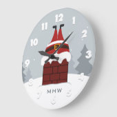 Funny Stuck, aangepaste monogram wandklokken Grote Klok (Hoek)