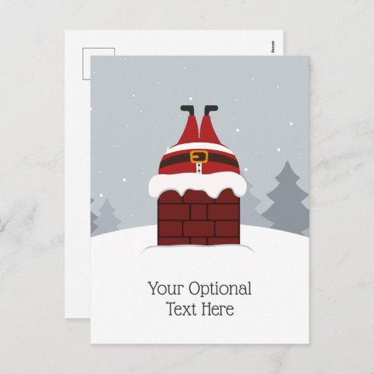 Funny Stuck Père Noël carte postale personnalisée (Devant / Derrière)