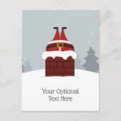 Funny Stuck Père Noël carte postale personnalisée (Devant)