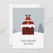 Funny Stuck Santa custom briefkaart (Voorkant / Achterkant)