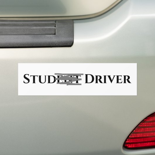 Funny Student Driver Bumpersticker (Op auto)