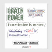 Funny Student Life & Study Motivation Stickers  (Feuille)