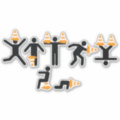 Funny Student Traffic Cones Graduation Party Sticker (Voorkant)