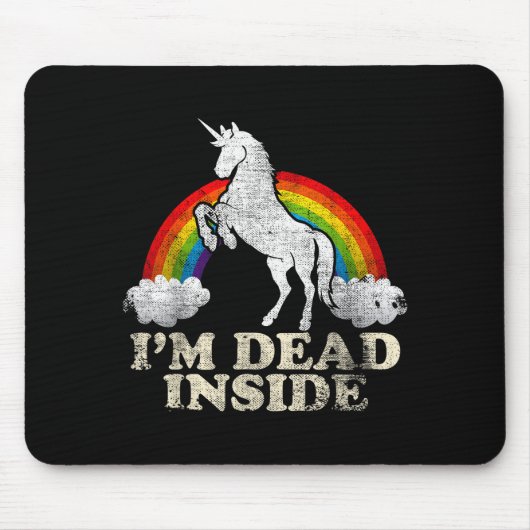 Funny Stuff - Unicorn I'm Dead Inside Sarcastic De Muismat (Voorkant)