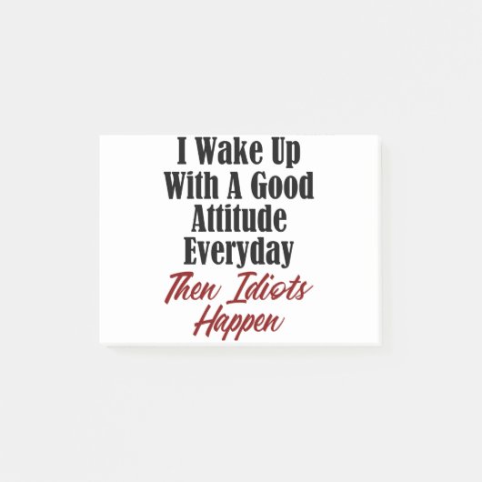 Funny Stupidity Design Good Attitude Idiots Jerots Post-it® Notes (Voorkant)