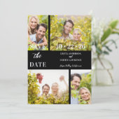 Funny & Stylish Unmatched 4 Multi Photos Wedding Save The Date (Staand voorkant)