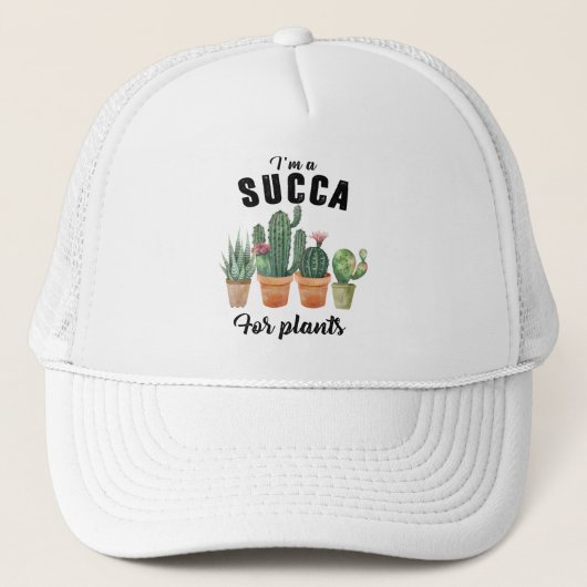 Funny succa voor planten trucker pet (Voorkant)