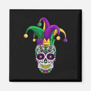 Funny Sugar Skull Mardi Gras Party Apparel Magneet