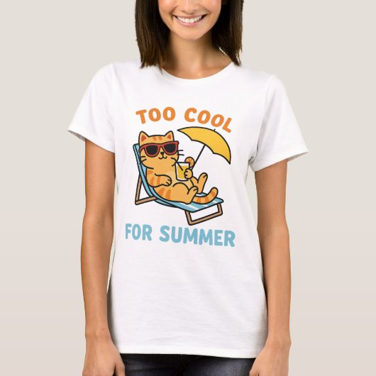 Funny Summer Cat Lover T-Shirt – Gift For Cat Mom (Devant)