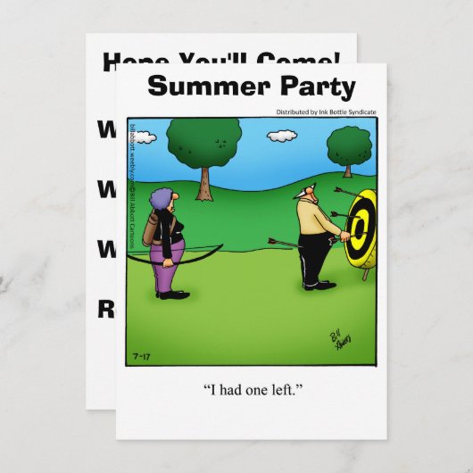 Funny Summer Fun Party Uitnodigingen (Voorkant / Achterkant)