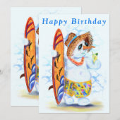 Funny Summer Snowman Surfer Drinken Fresh Cocktail (Voorkant / Achterkant)