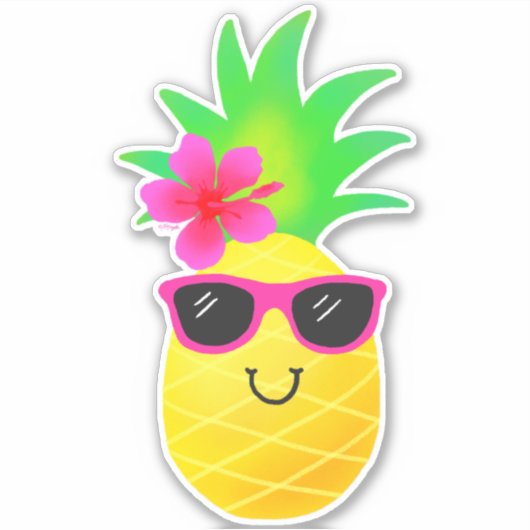 Funny Summer Tropical Pineapple Sticker (Voorkant)