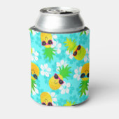 Funny Summer Tropical Pineapples Blikjeskoeler (Blikje Achterkant)