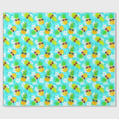 Funny Summer Tropical Pineapples Cadeaupapier (Vlak)