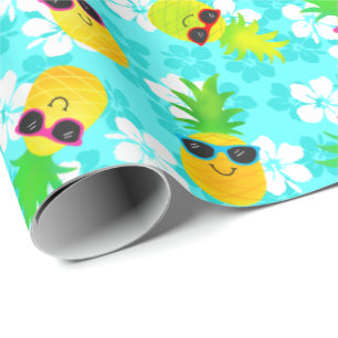 Funny Summer Tropical Pineapples Cadeaupapier