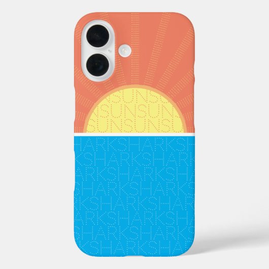 Funny Sun en Sharks Summer Case-Mate iPhone Case (Achterkant)