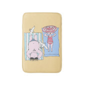 Funny Sunbathing Couple Cartoon Seaside Art Badmat (Voorkant Verticaal)