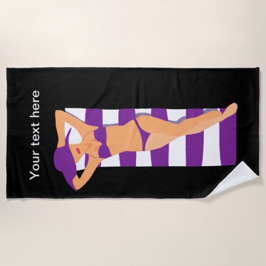 Funny Sunbathing Girl Design Strandlaken (Voorkant)