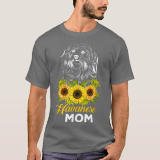 Funny Sunflower Havanese mama Hondenliefhebbers T-shirt