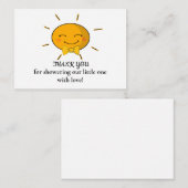 Funny Sunshine Baby shower Merci Cartes (Devant / Derrière)