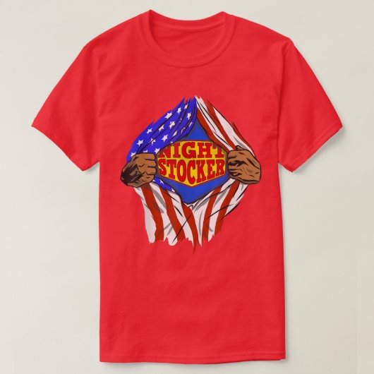 Funny Super Night Stocker Hero Job T-shirt (Design voorkant)