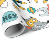 Funny Superheld Animals Pattern Cadeaupapier (Rol Hoek)