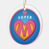 Funny Superheld Superwoman Membleem Keramisch Ornament (Links)