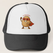 Funny Superhero Potato Cartoon Foam Trucker hat Pet (Voorkant)