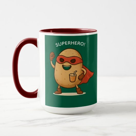 Funny Superhero Potato Cartoon Graphic Combo Mug (Gauche)