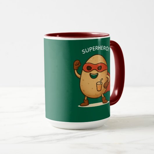 Funny Superhero Potato Cartoon Graphic Combo Mug (Devant droit)